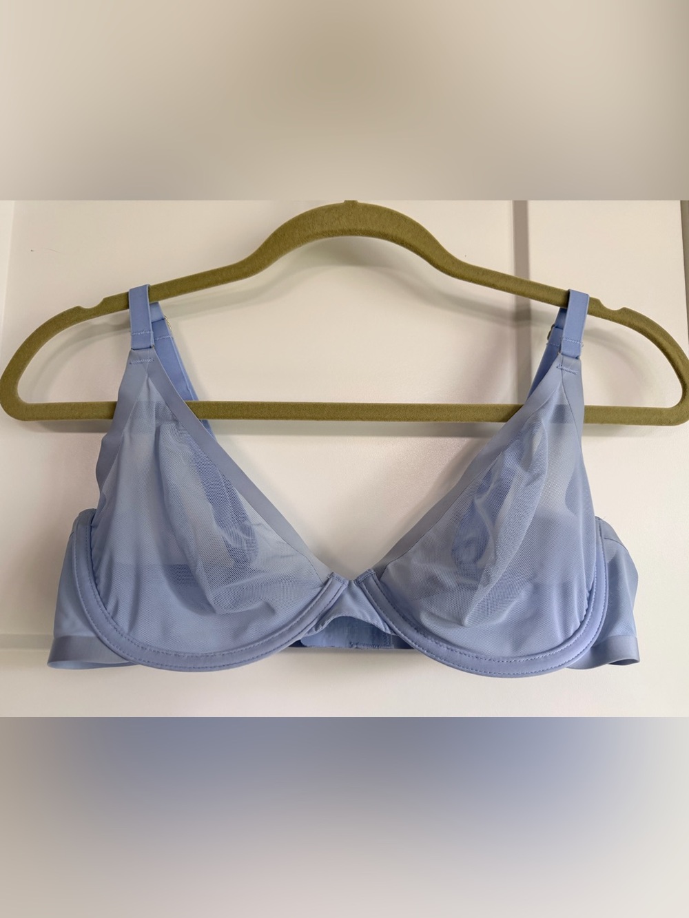 CUUP The Plunge mesh bra in sky blue  - size 36C